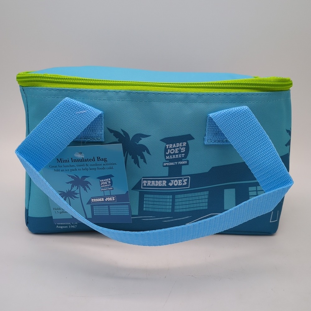 Trader Joe's Mini Insulated Bag Tote Blue 2025 Limited Edition Lunch Box Pail